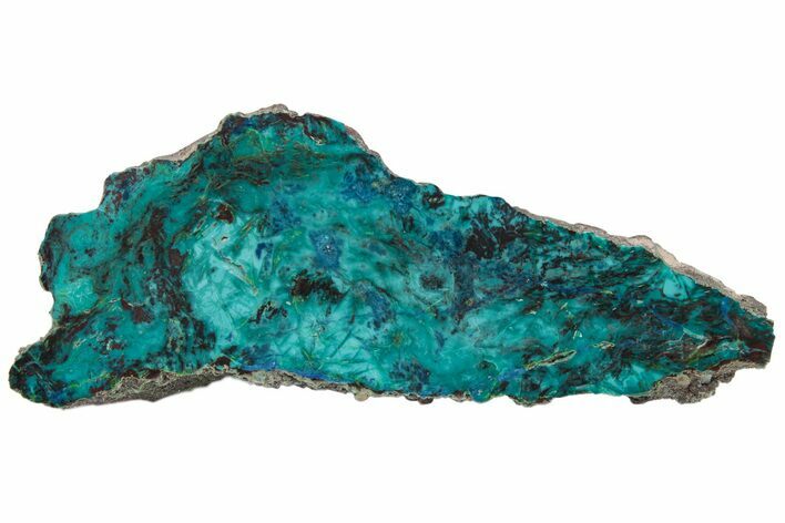 Colorful Chrysocolla and Shattuckite Slab - Mexico #227894